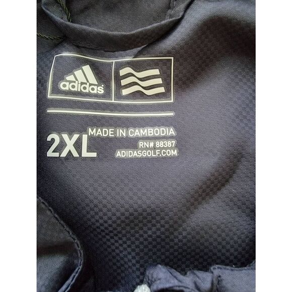 Adidas Adiclub Golf 2XL pullover Windbreaker Navy short sleeve NWT - Picture 3 of 7